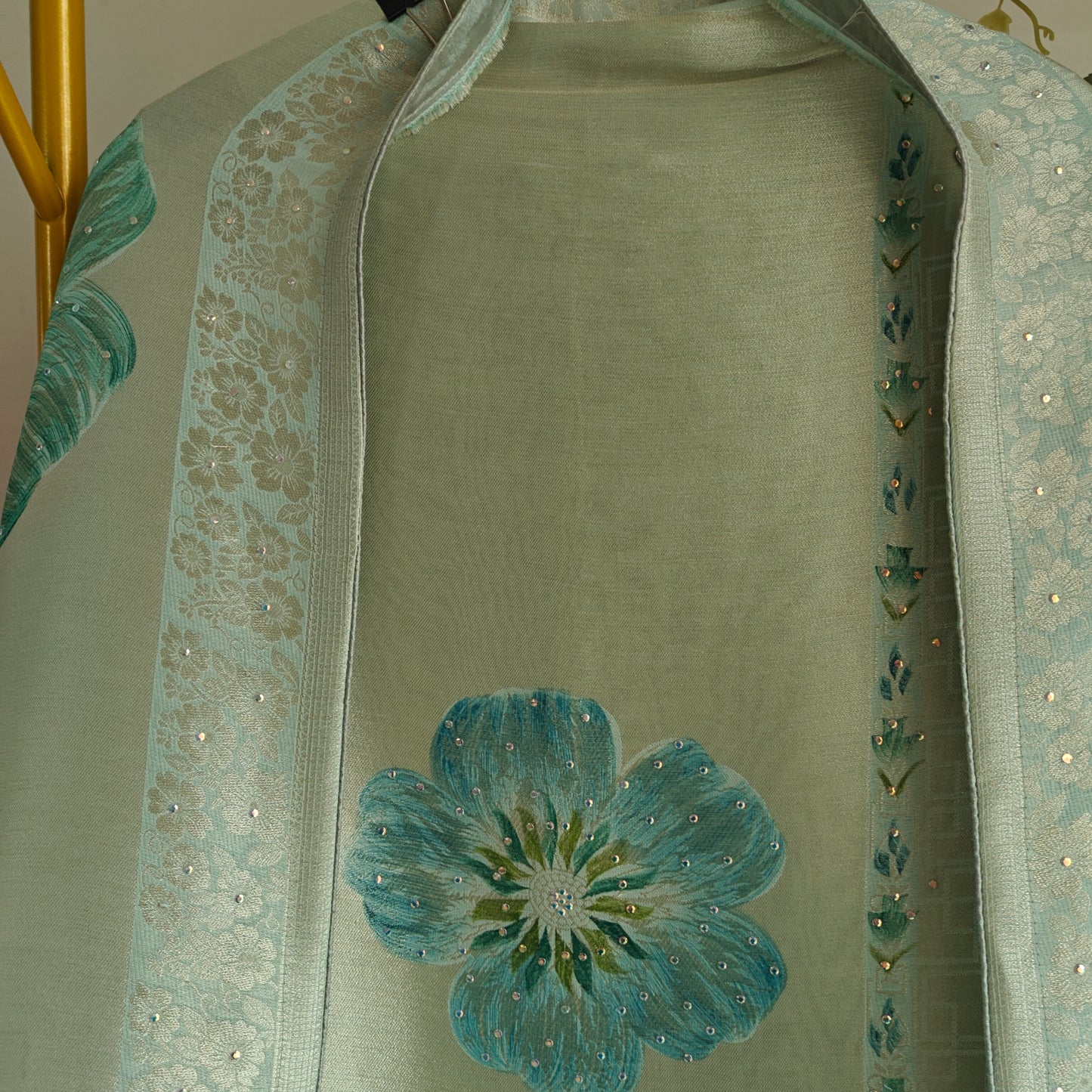 Bhagalpuri Silk in Bluish Dress material - Unstitched collections