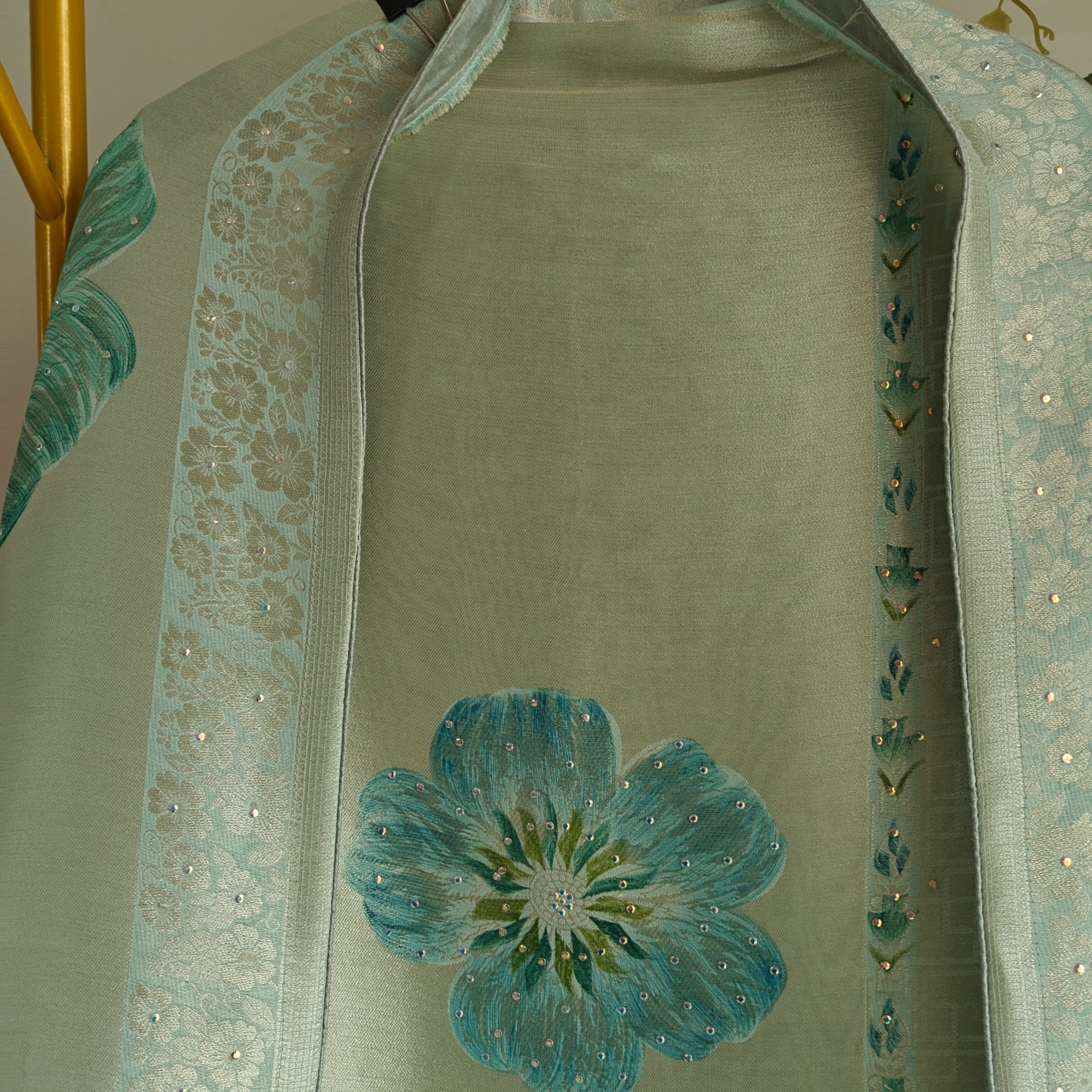 Bhagalpuri Silk in Bluish Dress material - Unstitched collections