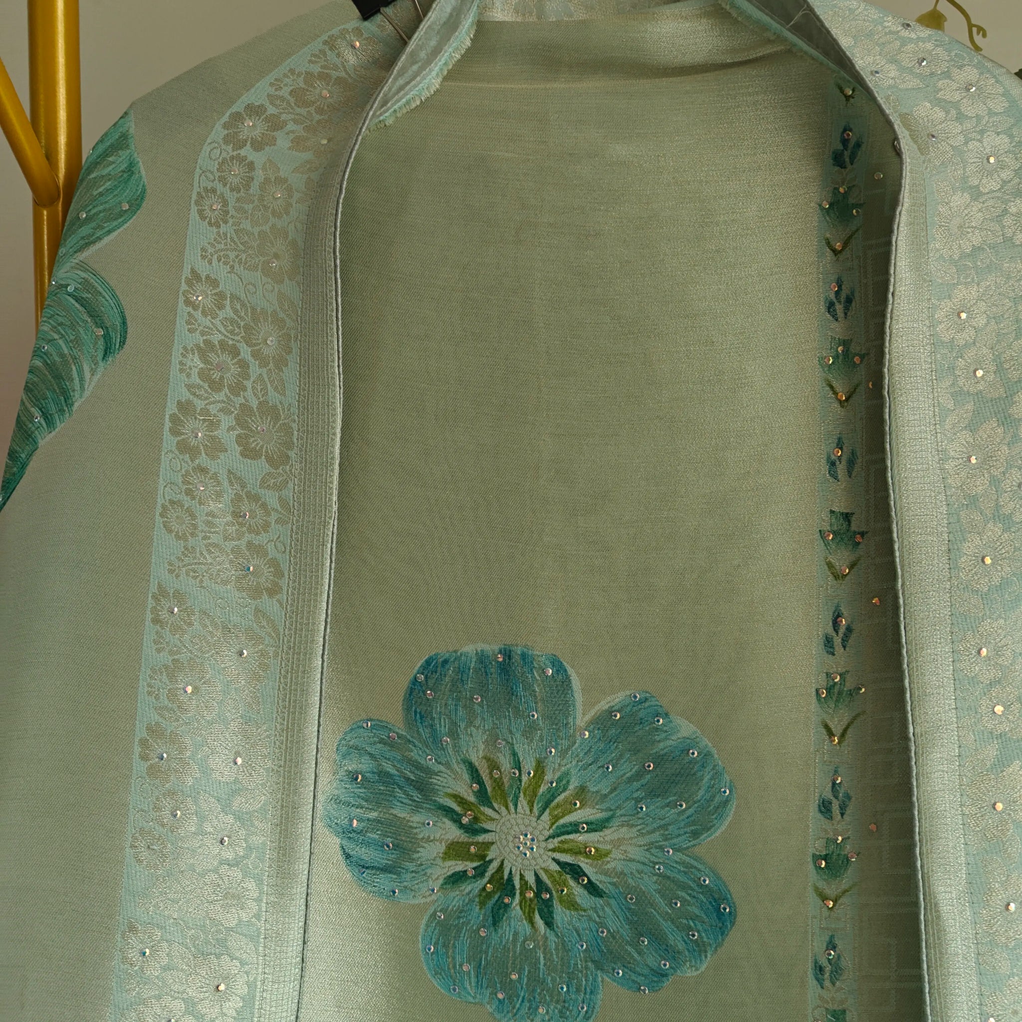 Bhagalpuri Silk in Bluish Dress material - Unstitched collections