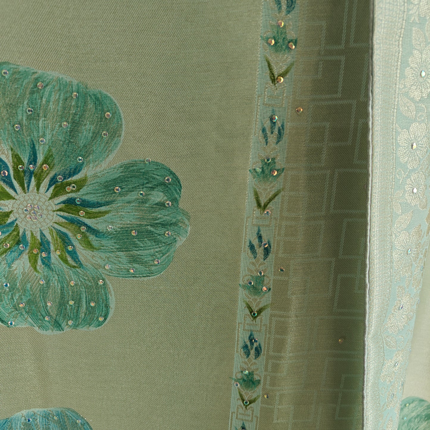 Bhagalpuri Silk in Bluish Dress material - Unstitched collections