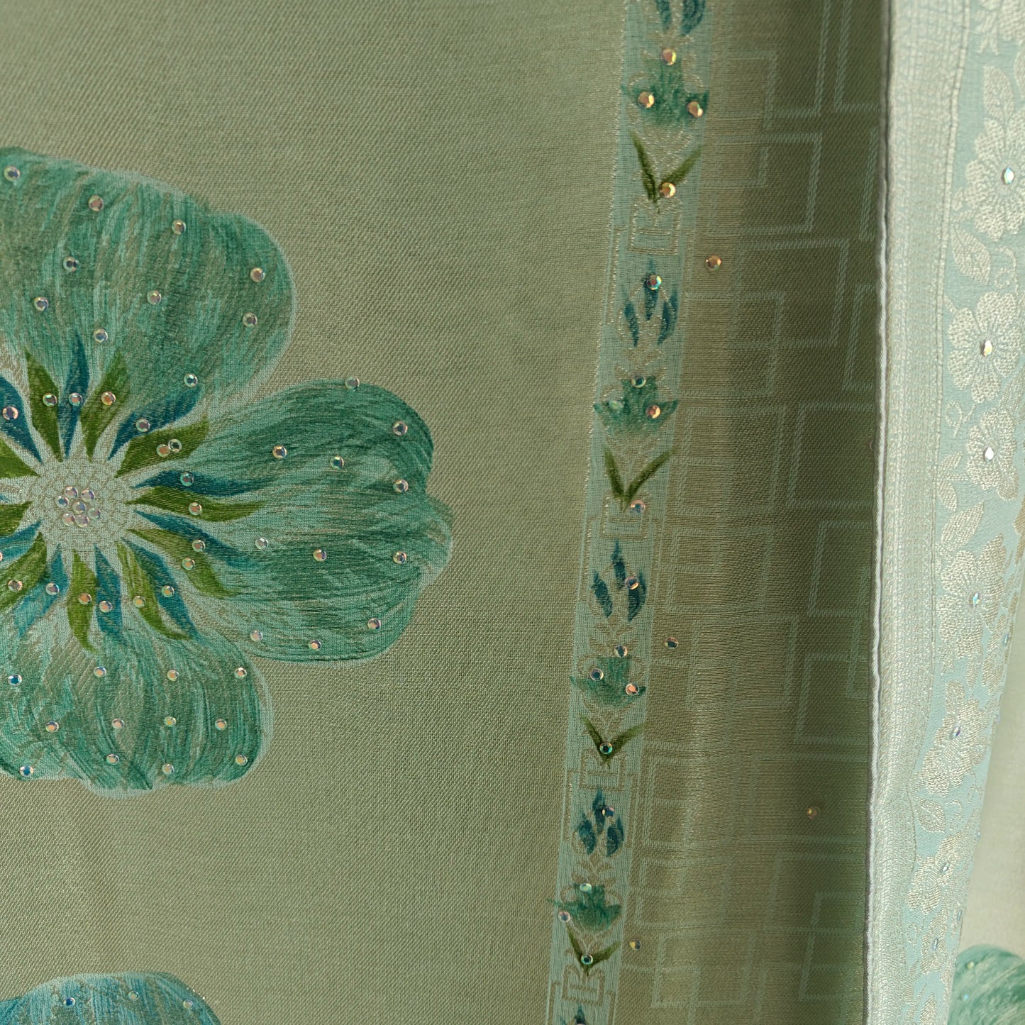 Bhagalpuri Silk in Bluish Dress material - Unstitched collections