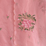 Peachy Pink Organza Cross stitch Embroidered dress material