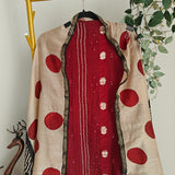 Maroon Pure Maheshwari Designer Dress material