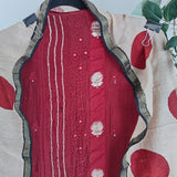 Maroon Pure Maheshwari Designer Dress material