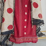 Maroon Pure Maheshwari Designer Dress material