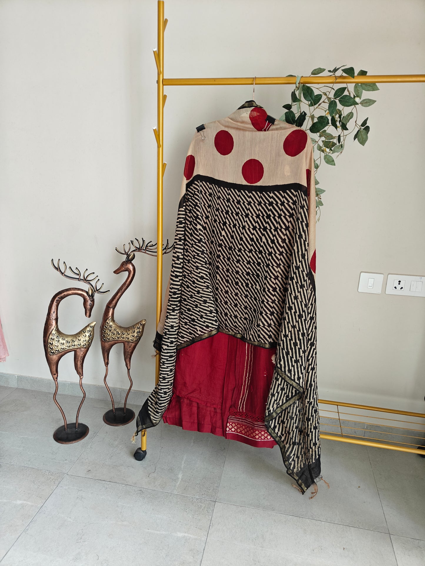 Maroon Pure Maheshwari Designer Dress material