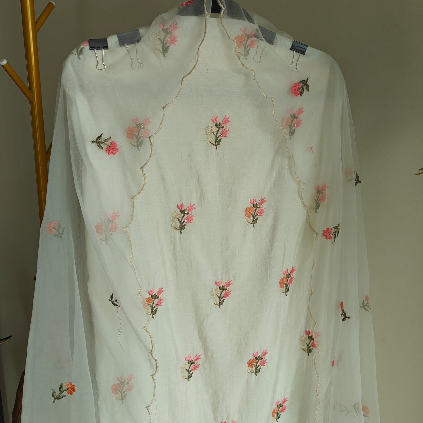 Roman Silk Dress material Multi color embroidery daman