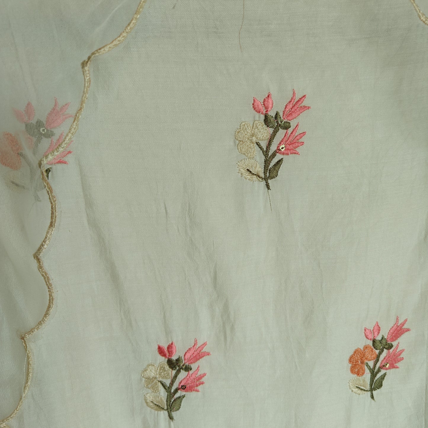 Roman Silk Dress material Multi color embroidery daman