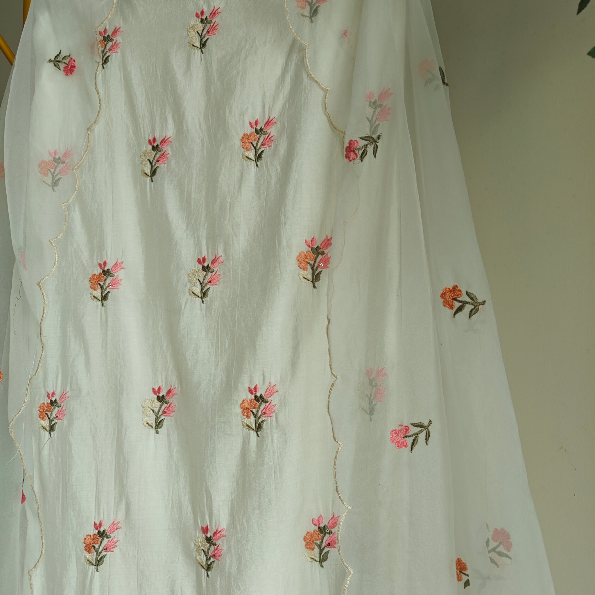 Roman Silk Dress material Multi color embroidery daman