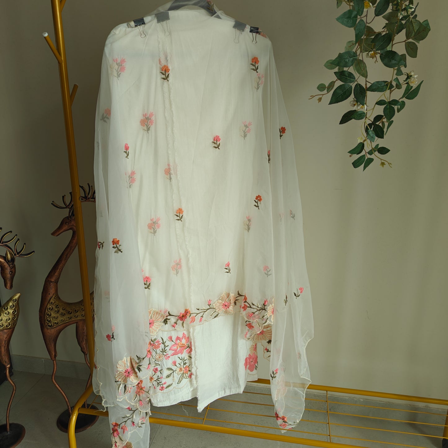 Roman Silk Dress material Multi color embroidery daman