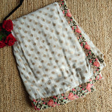 Georgette Saree with Floral border. Traditional sari