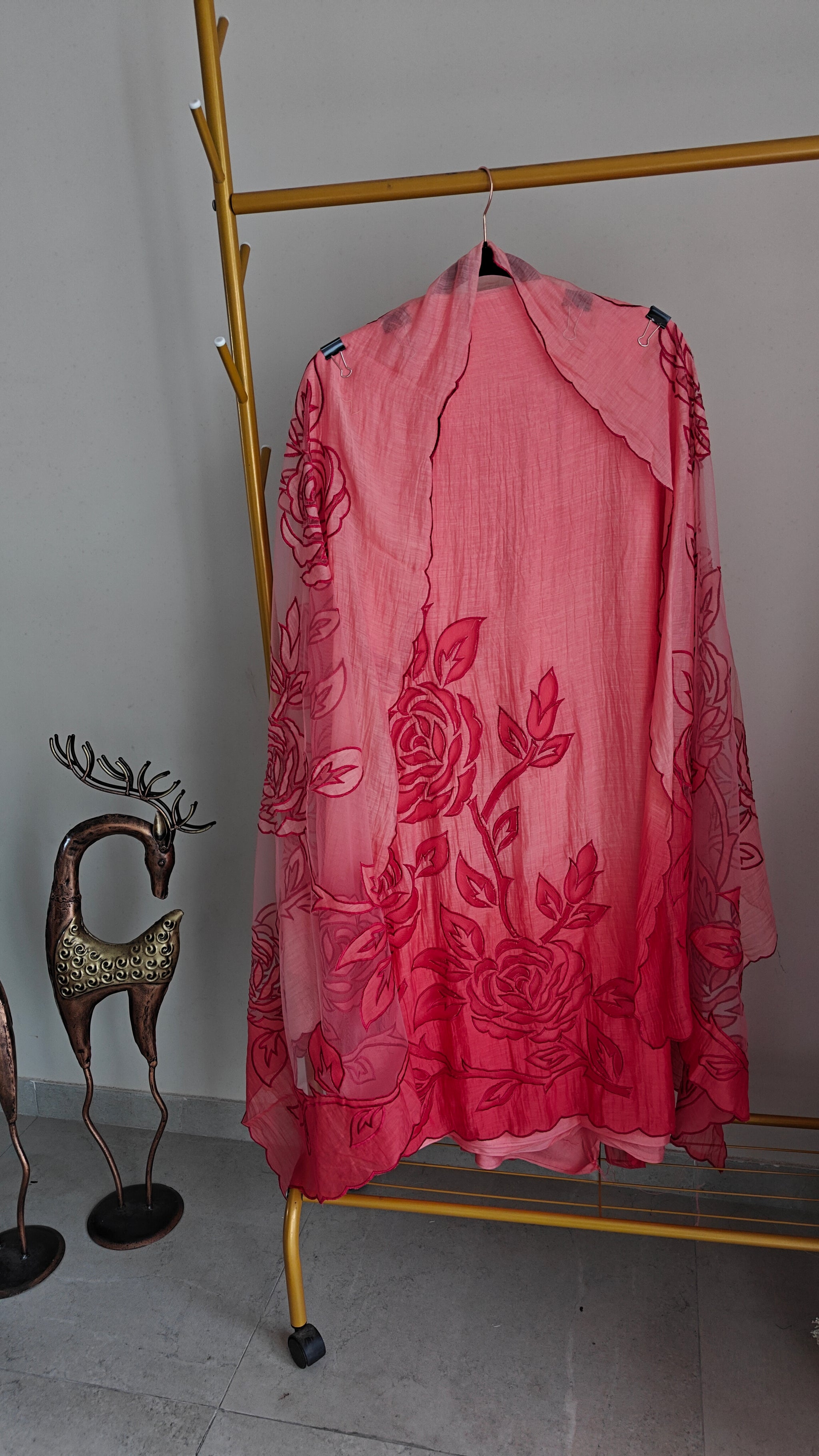 Red Mul Cotton Patchwork Suit