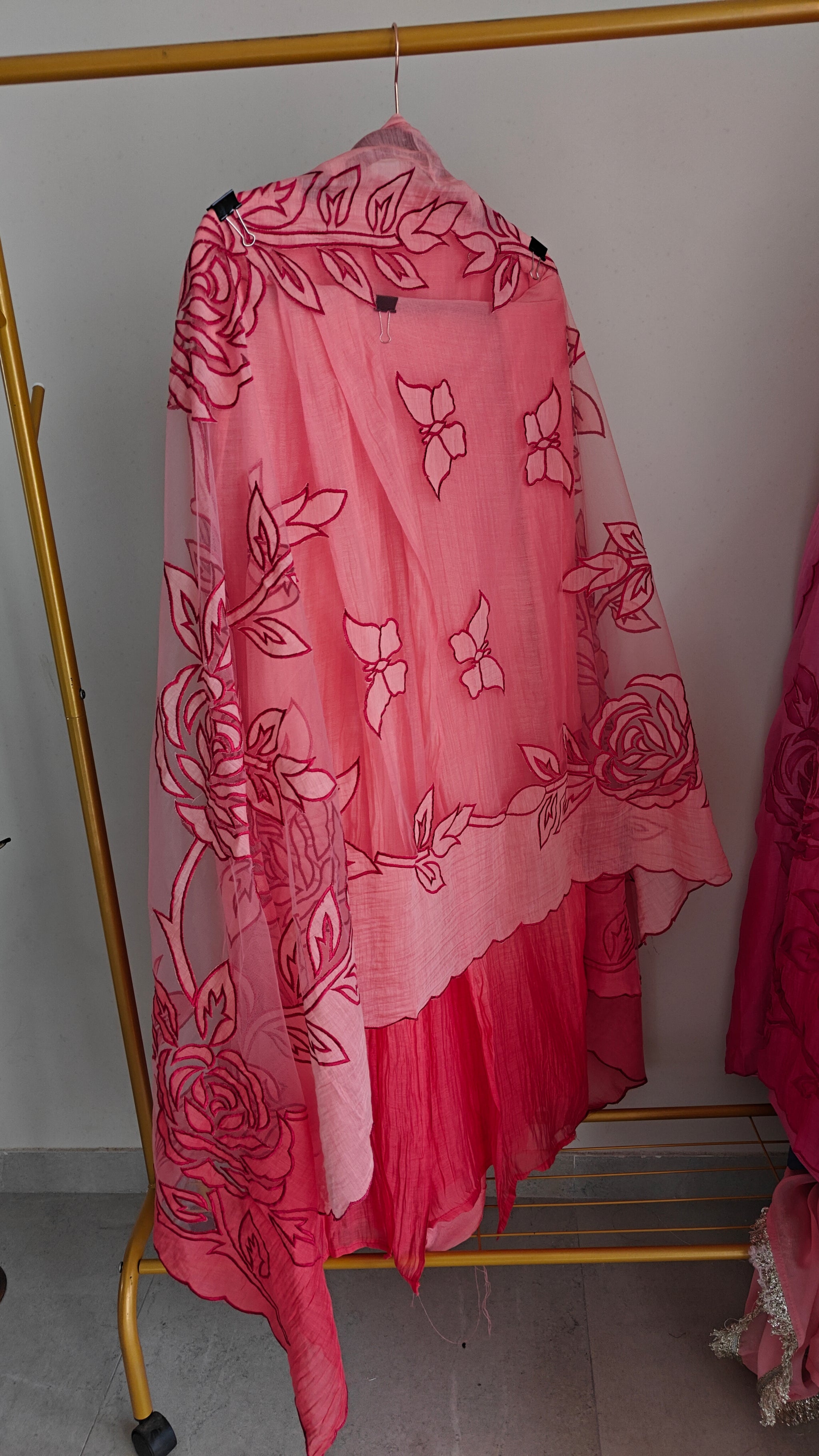 Red Mul Cotton Patchwork Suit