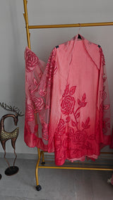 Red Mul Cotton Patchwork Suit