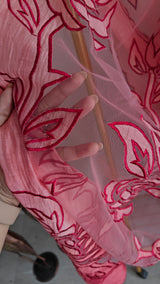 Red Mul Cotton Patchwork Suit