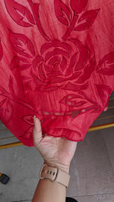 Red Mul Cotton Patchwork Suit