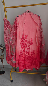 Red Mul Cotton Patchwork Suit