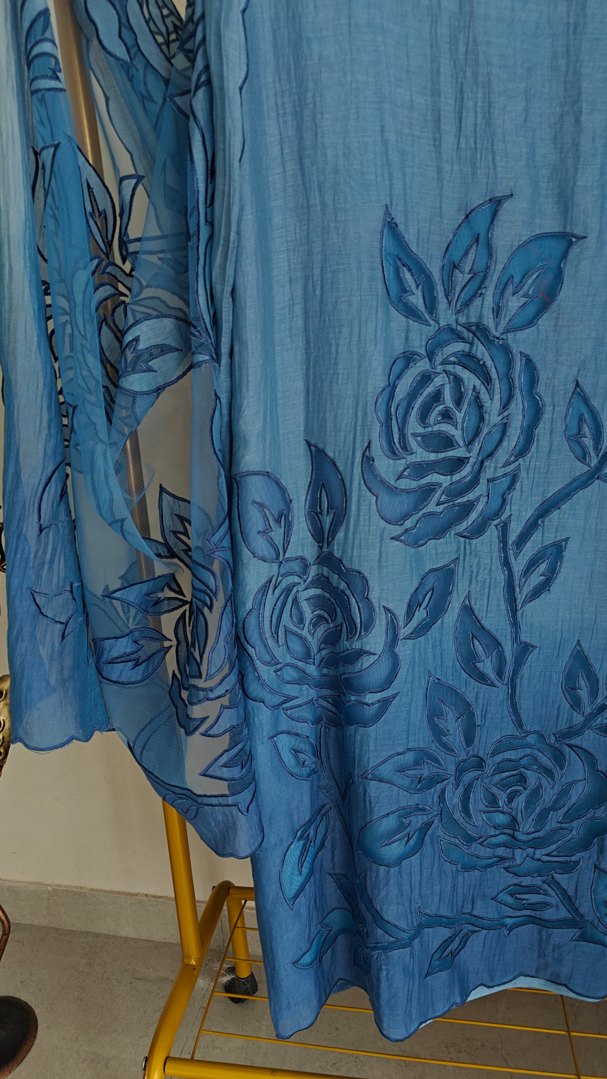 Blue Mul Cotton Patchwork Suit