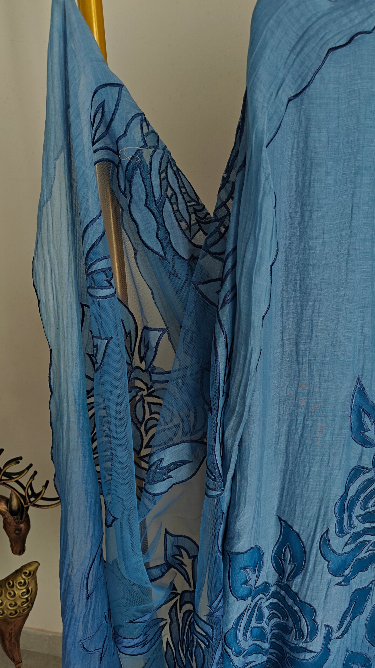 Blue Mul Cotton Patchwork Suit