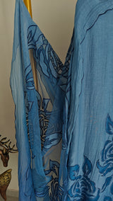 Blue Mul Cotton Patchwork Suit