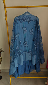 Blue Mul Cotton Patchwork Suit
