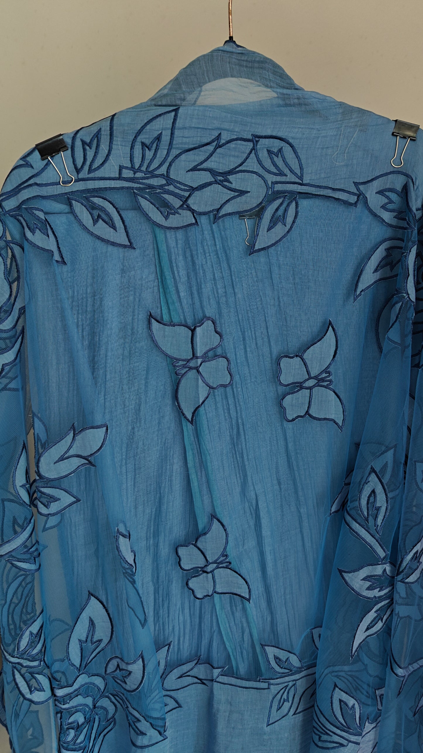 Blue Mul Cotton Patchwork Suit