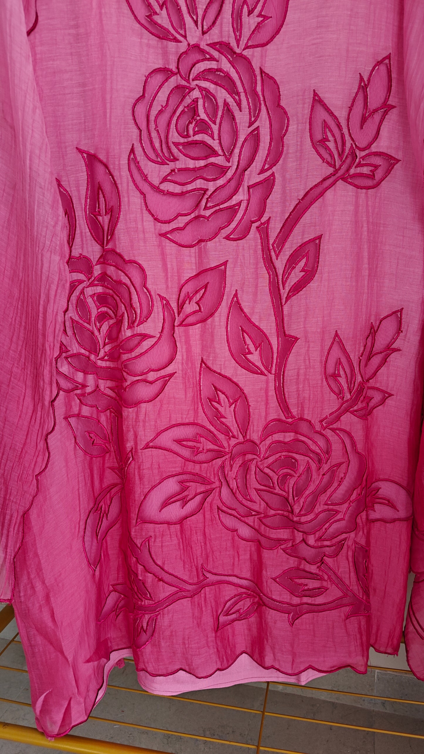 Pink Mul Cotton Patchwork Suit