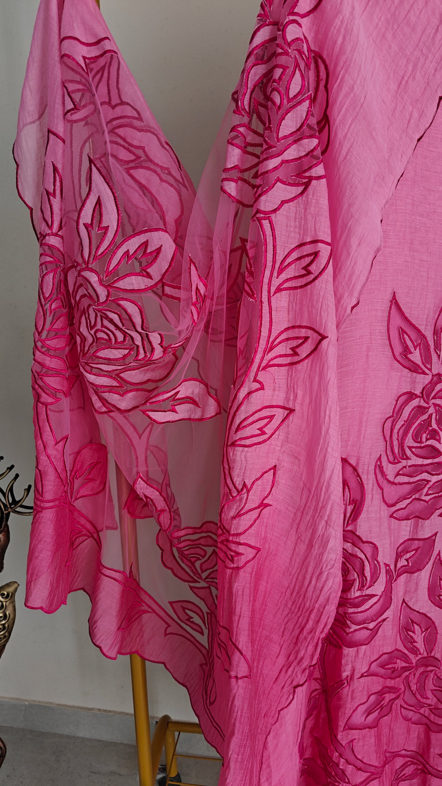 Pink Mul Cotton Patchwork Suit