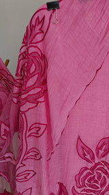 Pink Mul Cotton Patchwork Suit