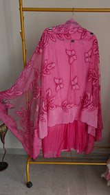 Pink Mul Cotton Patchwork Suit