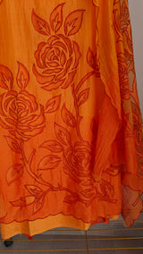 Orange Mul Cotton Patchwork Suit