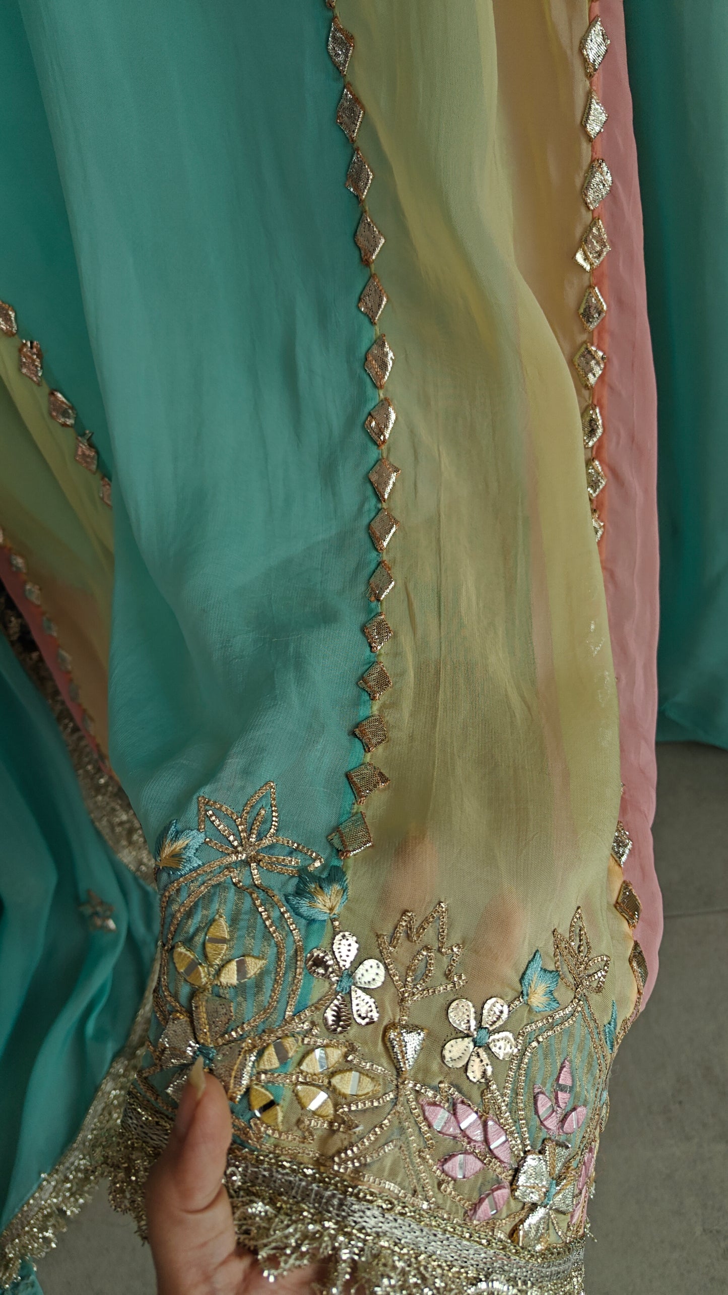 Georgette Gotta Patti Unstitched Suit