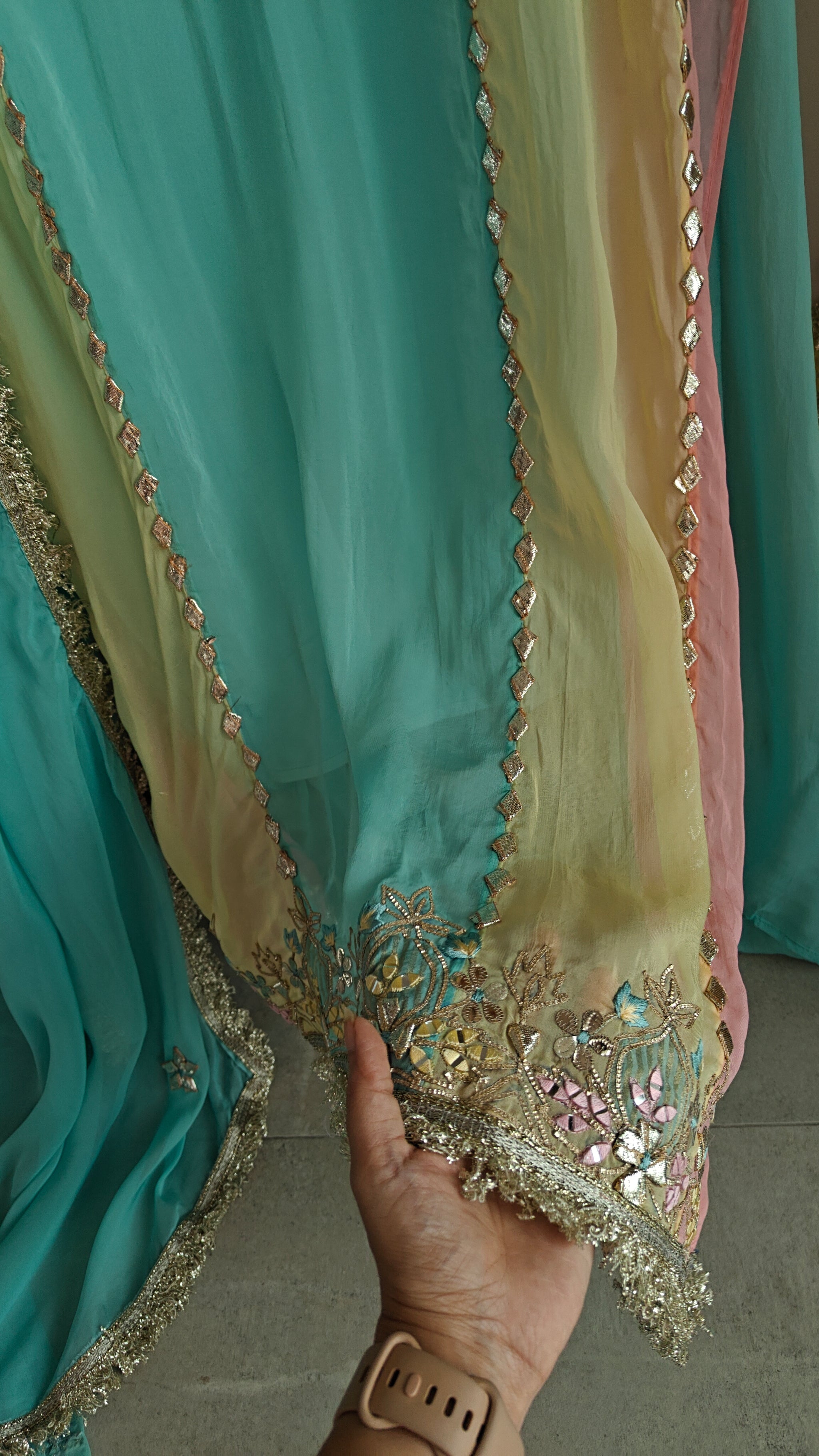 Georgette Gotta Patti Unstitched Suit