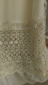 Handpainted and pearl embroidery Unstitched suit