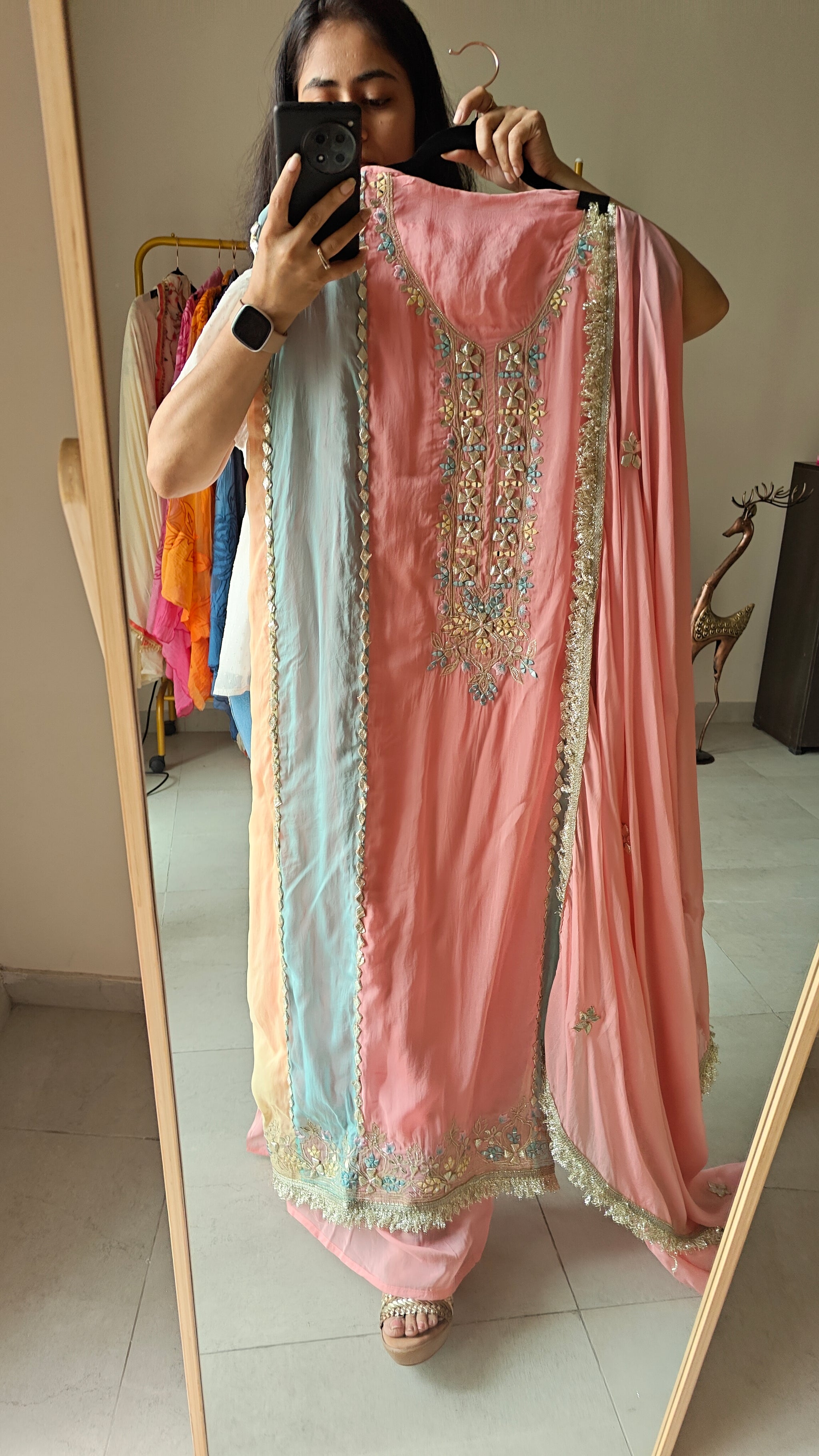 Georgette Gotta Patti Unstitched Suit