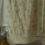 Cream Cotton embroidered dress material