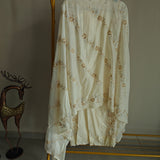 Cream Cotton embroidered dress material