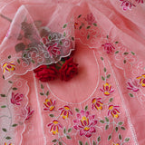 Rose pink Kotta embroidered kurta dupatta set Unstitched