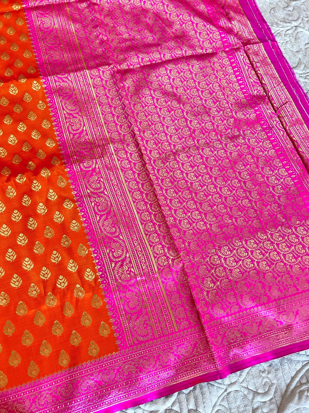 Pink Orange Sari