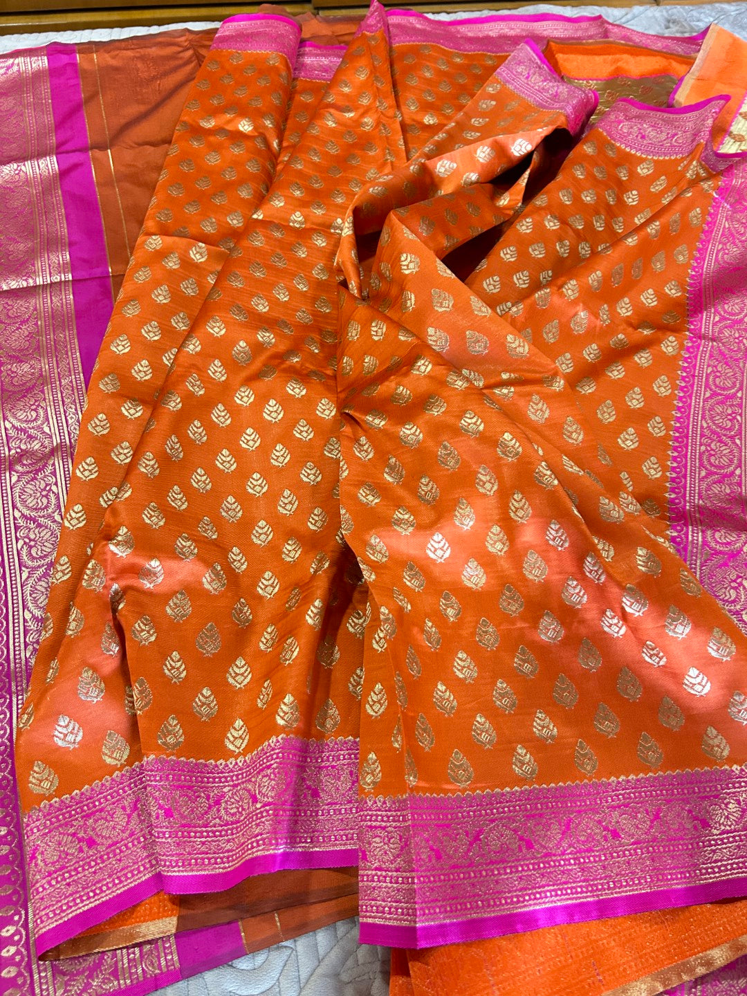 Pink Orange Sari