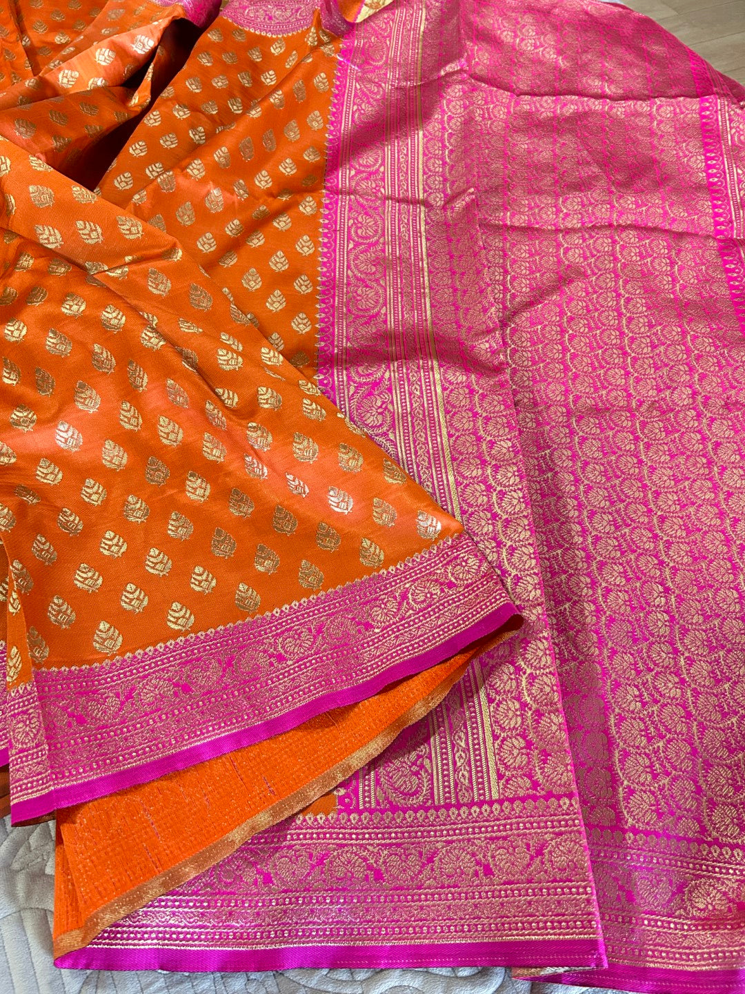 Pink Orange Sari