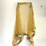 Yellow Net Double border embroidery Dupatta