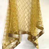 Yellow Net Double border embroidery Dupatta