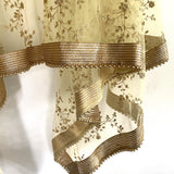 Pastel Yellow Net beaded border dupatta
