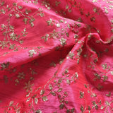 Pink Sequin embroidered Raw Silk