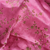 Pink Sequin embroidered Raw Silk