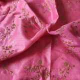 Pink Sequin embroidered Raw Silk