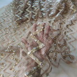 Gold Sequin blouse net fabric
