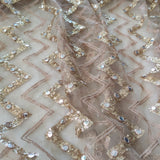 Gold Sequin blouse net fabric