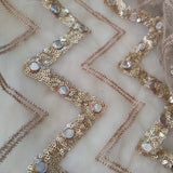 Gold Sequin blouse net fabric